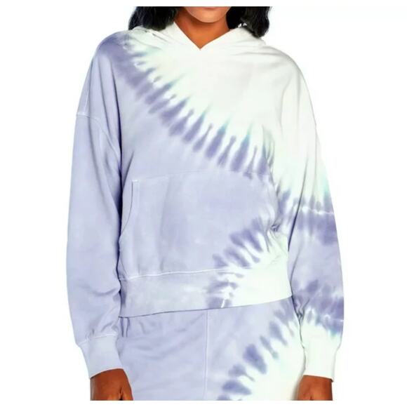 Wildfox Hadley Tie-Dyed Pullover Hoodie Large Sweatshirt Purple White Mint Green - Picture 1 of 9